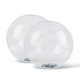 2Pcs Floating Pool Lights 14in Solar Powered Pool Balls IP68 Waterproof Inflatable Pool Decoration Lights with Remote Control 3 Light Modes Timer Adju