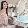 2-Layer Jewelry Box for Women Girls Lockable Leather Jewelry Organizer Jewelry Travel Case for Rings Earrings Necklaces Bracelets