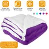 Fleece Throw Blanket Warm Soft Flannel Bed Cover Cuddly Cozy Sofa Travel Car Blanket w/ Queen King Throw Size Optional