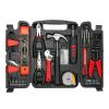 129Pcs Household Hand Tool Set Pro Hand Repair Maintenance Tool Kit w/ Hammer Wrench Set Screwdriver Set Pliers Tool Box