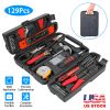 129Pcs Household Hand Tool Set Pro Hand Repair Maintenance Tool Kit w/ Hammer Wrench Set Screwdriver Set Pliers Tool Box
