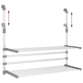 vidaXL Drying Rack for Balcony 89x25x(60-95) cm Aluminium