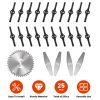 25Pcs Trimmer Blades Head Replacement Set 1Pc 5.91” Alloy Blade 4Pcs 5.71” Stainless Steel Blades 20Pcs 5.31” Plastic Blades For Cordless Weed Trimmer