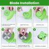 12V 200W Cordless Grass Trimmer Rechargeable Lawn Mower 9000M/Min Weed Cutter with Saw Blade 2 Stainless Steel Blades 10 Plastic Blades 2 Rechargeable
