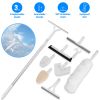 8 in 1 Tub And Tile Scrubber Cleaning Brush With 42.91in Long Handle Length Adjustable Rod Shower Cleaning Brush With Sponge Hard Bristles Gap Brush W