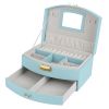 2-Layer Jewelry Box for Women Girls Lockable Leather Jewelry Organizer Jewelry Travel Case for Rings Earrings Necklaces Bracelets