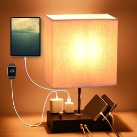 Dimmable Table Lamp w/ USB Ports & Power Outlets