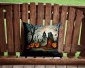 The Weeping Woman Spooky Halloween Throw Pillow Machine Washable, Indoor Outdoor Decorative Pillow for Couch, Bed or Patio, 14Hx14W
