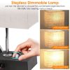 Dimmable Table Lamp w/ USB Ports & Power Outlets