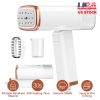 1000W Portable Handheld Clothes Steamer with Brush Foldable Travel Electric Steamer for Garments Clothing Wrinkles Remover 30S Heat Up 120ML Water Tan