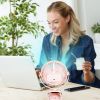 Portable Quiet Clip On Fan With 5 Speeds 3 Brightness 720° Fully Adjustable Angle Type-C Rechargeable Clip Desk Wall Mounted Fan For Camping Office Ho