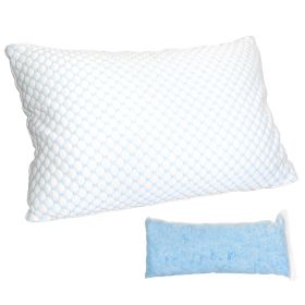 Shredded Memory Foam Pillow Adjustable Cool Pillow with Extra Filling Machine Washable Cover for Side Back Stomach Sleepers (Option: Queen_1Pc)
