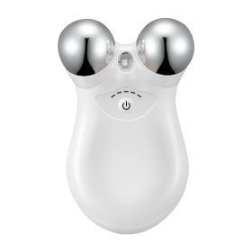 Micro-current Face Massager Rechargeable Face Neck Roller Intelligent Facial Massager with 5 Gears for Skin Tightening Skin Lifting Wrinkle Reducing (Option: White)