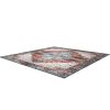 6x9FT Vintage Area Rug Modern Non Slip Carpet Boho Low Pile Soft Rug Waterproof Machine Washable Rug for Living Room Bedroom Kitchen Dining Room Under
