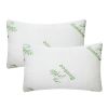 2Pcs Bamboo Memory Foam Pillow Hypoallergenic Bed Pillow For Head Neck Rest Sleeping Shredded Pillow Washable Cover Queen Size Pillow