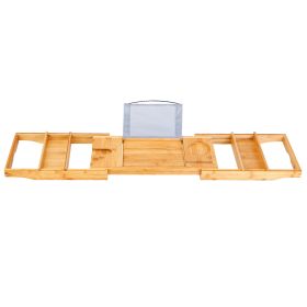 Bathtub Caddy Tray Crafted Bamboo Bath Tray Table Extendable Reading Rack Tablet Phone Holder Wine Glass Holder Shelf Desk Bathroom Spa (Option: Caddy Tray)