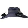 Outdoor Wide Brim Sun Hat With 2 Rechargeable Fans Solar Powered 3 Wind Speeds UPF50+ Breathable Waterproof Nylon Mesh Outdoor Hat For Hiking Camping