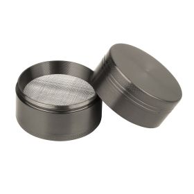 Magnetic Herb Spice Tobacco Grinder 2-inch 4-Piece Zinc Alloy Crusher Kitchen Mill with Pollen Scraper (Option: Grey)