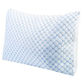 Cooling Memory Foam Pillow Ventilated Soft Bed Pillow w/ Cooling Gel Infused Memory Foam Heat Moisture Reducing Cooling Fiber Breathable Machine Washa (Option: 1pc)
