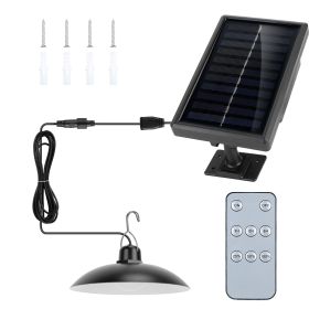 Solar Shed Lights Dimmable Timing Auto Off Sensor Hanging Lamp IP65 Waterproof Remote Control Pendant Light For Garden Patio Balcony with 9.84FT Wire (Option: Single_White)
