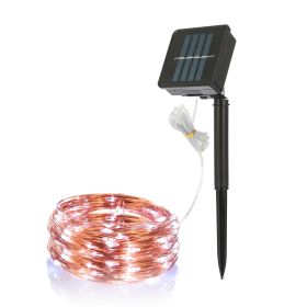 100 LEDs Solar String Lights Outdoor IP65 Waterproof Copper Wire String Lights Solar LED Fairy Lamps Wedding Party Festival (Option: Cool)
