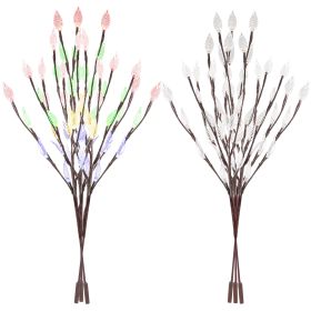 3 PCS 60 LED Solar Garden Lights Tree Branch Leaf Shape Lamp IP65 Waterproof Solar Garden Decorative Lights for Outdoor Garden Lawn Patio Decking (Option: WHT)