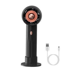 Portable Handheld Fan Rechargeable Pocket Personal Fan Quiet Desk Phone Holder Fan with 3 Speeds Removable Base for Commute Office Outdoor Indoor (Option: Black)