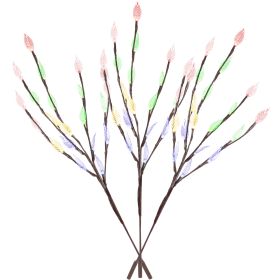 3 PCS 60 LED Solar Garden Lights Tree Branch Leaf Shape Lamp IP65 Waterproof Solar Garden Decorative Lights for Outdoor Garden Lawn Patio Decking (Option: LEDSlarLight)